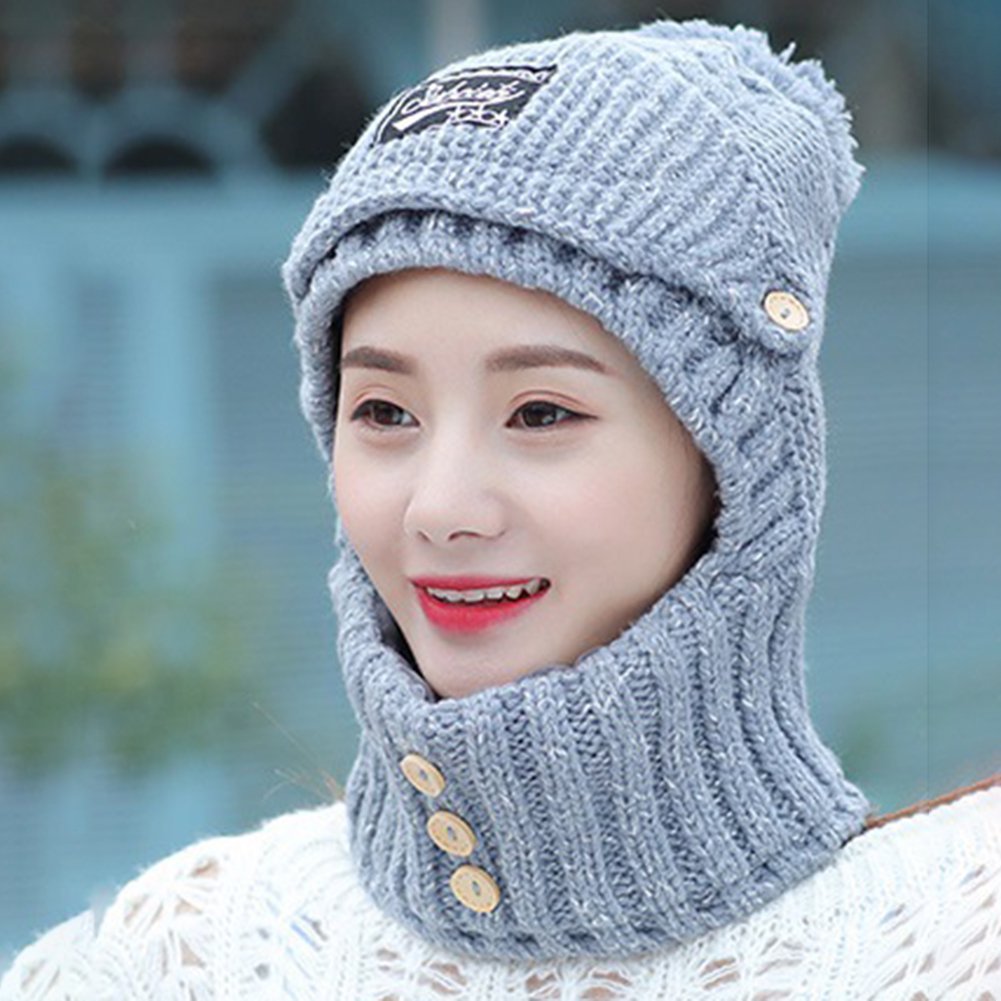 Winter Caps 3 In 1 Cold Protection Knitted Hat Winter Warm Beanies wi Trendic.pk